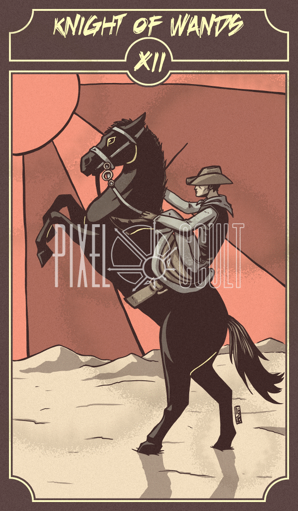 Sinking Wasteland Tarot - Knight of Wands